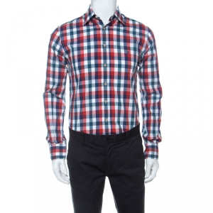 CH Carolina Herrera Multicolor Check Cotton Button Down Collar Shirt M