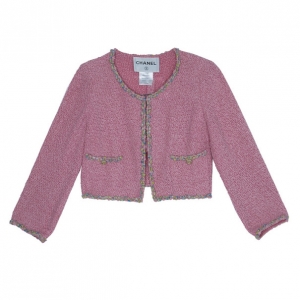 Pre Owned Chanel Rose Tweed Jacket L