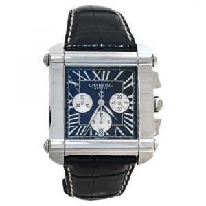 Charriol Black Stainless Steel Leather Actor XL Automatic Men's Wristwatch 42 MM