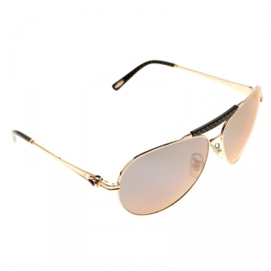 Chopard Gold/Black Purple Mirror SCH870S Aviator Sunglasses