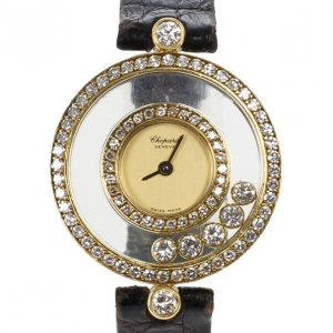 Chopard Gold 18K Yellow Gold Happy Diamonds Women’s Wristwatch 24MM