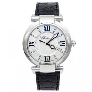 Chopard White Mother Of Pearl Imperiale Stainless Steel & Leather Watch 40MM