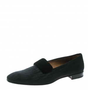 Christian Louboutin Black Fabric Vittorio Venetian Loafers Size 43