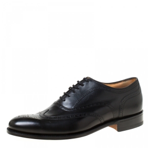 Church's Black Leather Chetwynd Brogue Lace-Up Oxfords Size 41