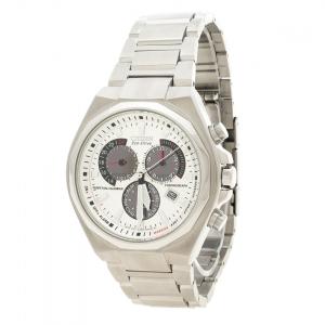Citizen Silver White Stainless Steel Eco Drive Stainless Steel Men's Wristwatch 43 mm