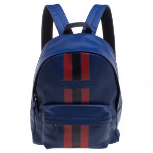 Coach Navy Blue Leather New Varsity Charles Backpack