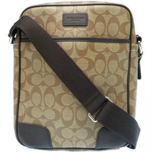 Coach Khaki/Brown Signature PVC and Leather Messenger Bag