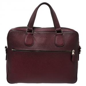 Coach Burgundy Ombre Leather Briefcase 