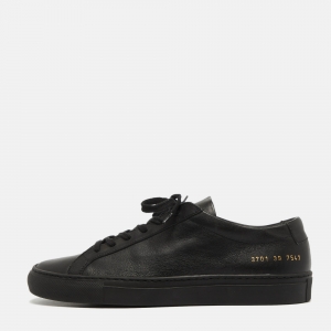 Common Projects Black Leather Achilles Sneakers Size 39