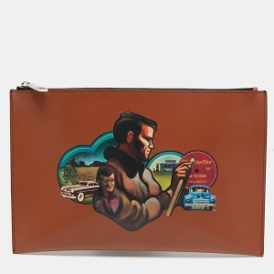 Dior Tan Leather On the Road Jack Kerouac Zip Pouch 