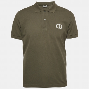 Dior Homme Olive Green Cotton Pique Polo T-Shirt M