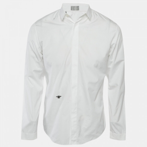 Dior Homme White Cotton Long Sleeve Shirt M