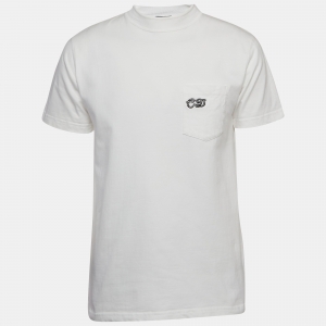 Dior Homme White CD Embroidered Cotton T-Shirt S