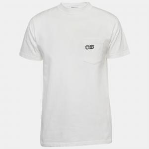 Dior Homme White CD Embroidered Cotton T-Shirt S