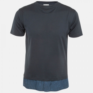 Dior Homme Blue Layered Oblique Cotton T-Shirt XS