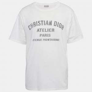 Dior Homme White Cotton Printed Cotton Jersey T-Shirt XXXL