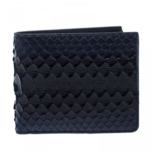Dior Homme Navy Blue/Black Python Bifold Wallet