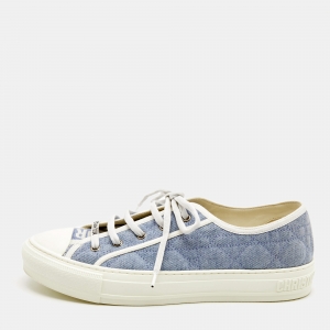Dior Blue Cannage Quilted Canvas Walk'n'Dior Low Top Sneakers  Size 42