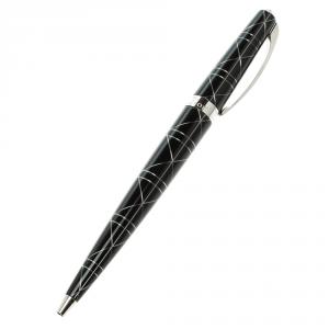 Dior Black Patent Resin & Engraved Silver Tone Ballpoint Pen