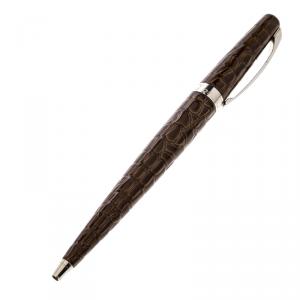 Dior Brown Lacquer Silver Tone Ballpoint Pen