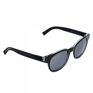 Dior Homme Soft Black /Green 182S Black Tie Round Sunglasses