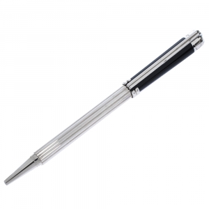 Dior Black Resin Textured Silver Tone Ballpoint Pen