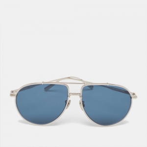Pre Owned Dior Silver/Black DiorBlackSuit Aviator Sunglasses