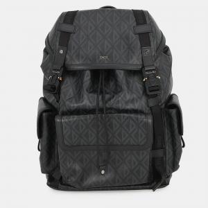 Pre Owned Dior Cd Diamond Hit The Road Backpack Black PVC Leather