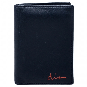 Dior Homme Navy Blue Leather Bifold Compact Wallet