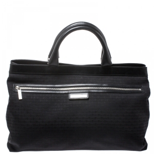 Dior Homme Black Fabric and Leather Tote