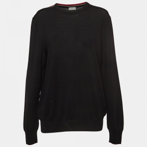 Dior Black Wool Knit Full Sleeves T-Shirt L