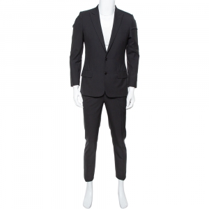 Dior Black Wool Two Button Suit S
