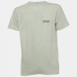 Dior Homme Logo printed Terry Cotton Crewneck T-Shirt S