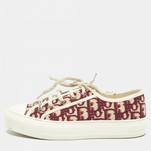 Dior Two Tone Canvas Walk'n'Dior Sneakers Size 37