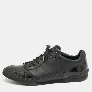 Dior Homme Black Leather and Patent Lace Up Sneakers Size 42