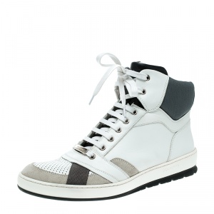 حذاء رياضي ديور هوم جلد ثلاثي اللون بعنق مرتفع مقاس 39.5