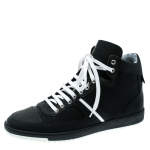 Dior Homme Monochrome Leather High Top Sneakers Size 42.5