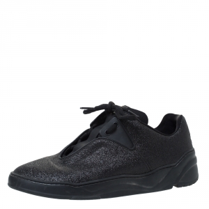 Dior Homme Black Glitter Leather And Leather Trim B17 Sneakers Size 41