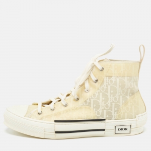 Dior Off White PVC and Mesh B23 High Top Sneakers Size 44