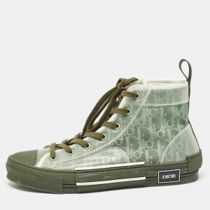 Dior Green PVC and Mesh  B23 High Top Sneakers Size 44