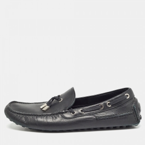 Dior Black Leather Slip On Loafers Size 41