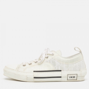 Dior White Oblique Mesh and Rubber B23 Sneakers Size 43