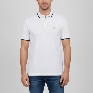 Pre Owned Dolce & Gabbana White Cotton Pique Embroidered Logo Polo T-Shirt XXL 
