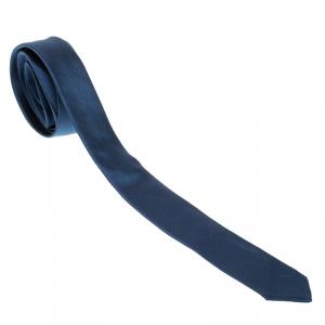 Dolce and Gabbana Blue Silk Skinny Tie