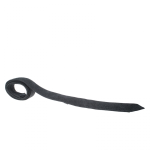 Dolce and Gabbana Black Slub Silk Jacquard Skinny Tie
