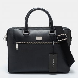 Dolce & Gabbana Black Leather Briefcase