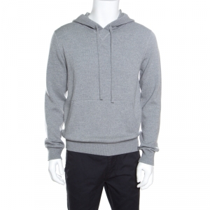 مملوكة مسبقًا Dolce And Gabbana Grey Wool Hooded Pullover XL
