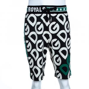 Pre Owned Dolce & Gabbana Multicolor DG Mania Print Cotton Jersey Track Shorts IT 46