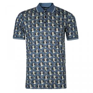 Pre Owned تيشيرت بولو دولتشي أند غابانا مارلين مونرو رصاصي مطبوع XL