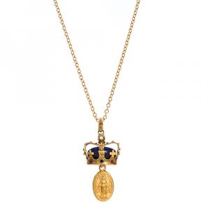 Dolce & Gabbana King Multi Gemstones 18k Yellow Gold Pendant Necklace